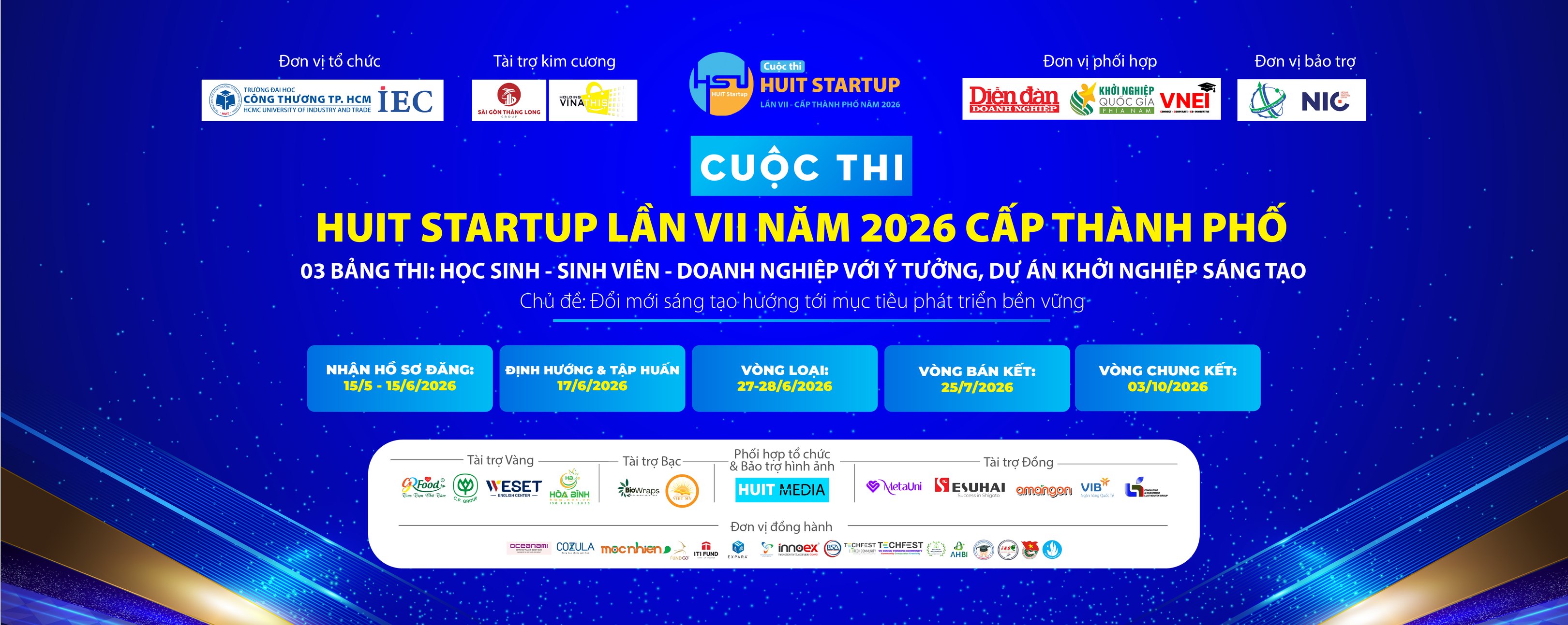 Cuộc thi HUIT Startup lần 07 năm 2026 với chủ đề “Đổi mới sáng tạo hướng tới mục tiêu phát triển bền vững” cấp thành phố